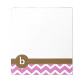 Violet Zig Zag Chevron Pattern Monogram Notitieblo Notitieblok (Voorkant)