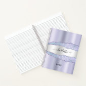 Violet zilver agaat marmer naam notitieboek (Binnen)