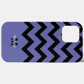 violet zwart Chevron-patroon Monogram Case-Mate iPhone Case (Achterkant (horizontaal))