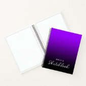 Violet Zwart Ombre Gepersonaliseerd Schetsboek Notitieboek (Binnen)