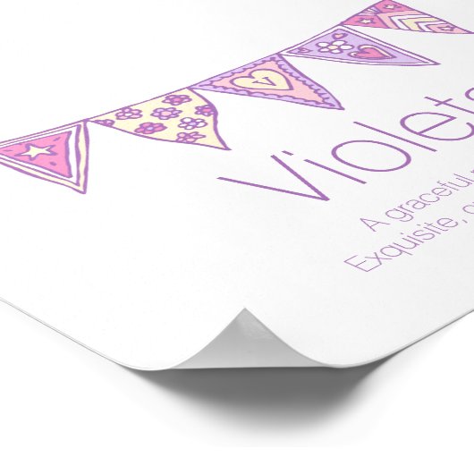 Violeta-naam: paarse roze bundel poster (Hoek)