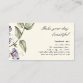 Violeta Waterverf Bloemen Bloemist Elegant Visitekaartje (Achterkant)