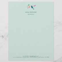 Violetar Hummingbird Letterhead