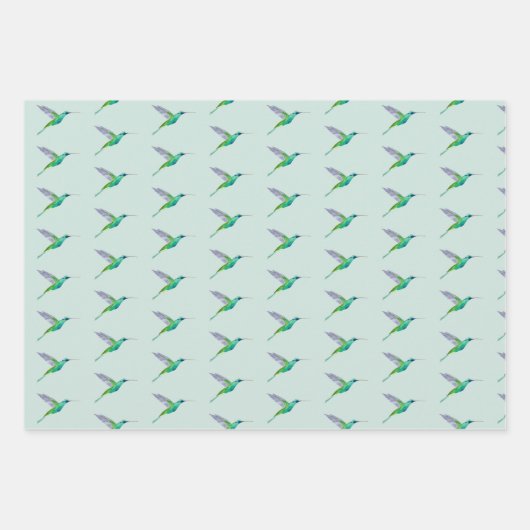 Violetar Hummingbird Pattern Inpakpapier Vel (Voorkant 2)