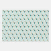 Violetar Hummingbird Pattern Wrapping Paper Sheet (Voorkant 2)
