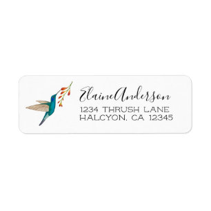 Violetar Hummingbird return address Label