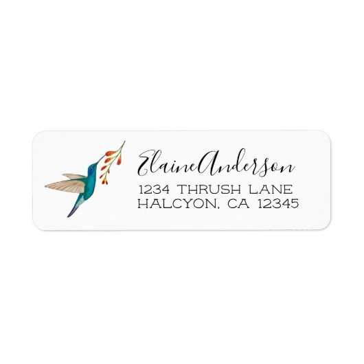 Violetar Hummingbird return address Label (Voorkant)