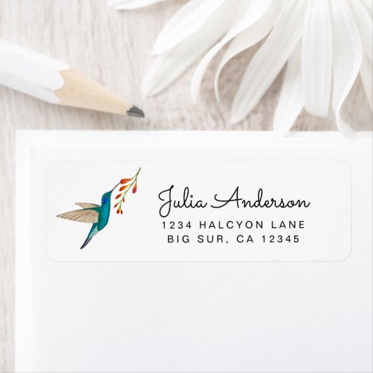 Violetar Hummingbird return address Label (Insitu)