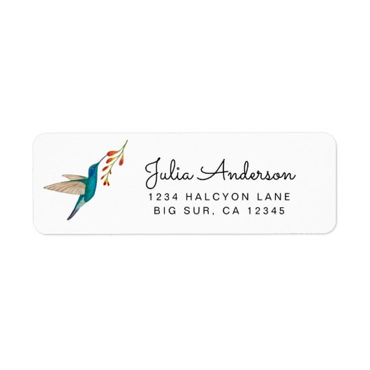 Violetar Hummingbird return address Label (Voorkant)
