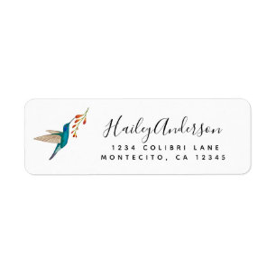 Violetar Hummingbird return address Label