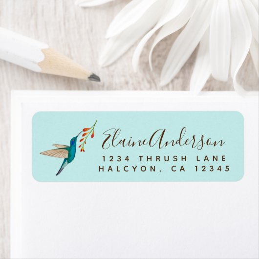 Violetar Hummingbird return address Label (Insitu)