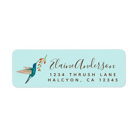 Violetar Hummingbird return address Label (Voorkant)