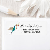 Violetar Hummingbird return address Label (Insitu)