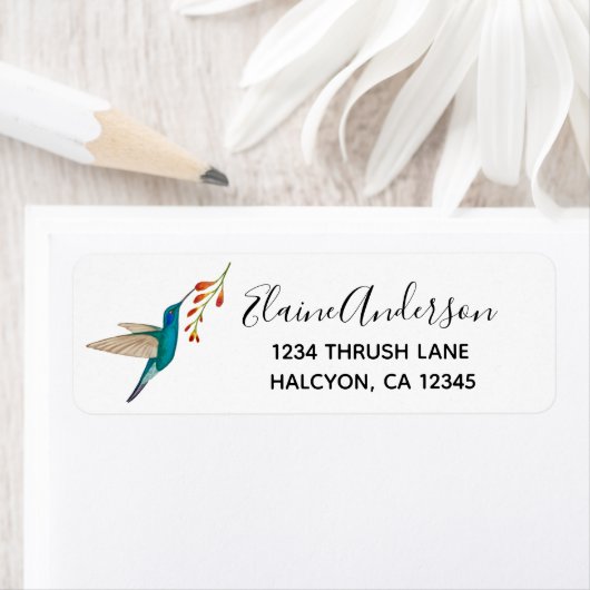 Violetar Hummingbird return address Label (Insitu)