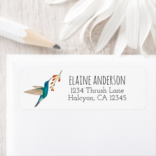 Violetar Hummingbird return address Label (Insitu)