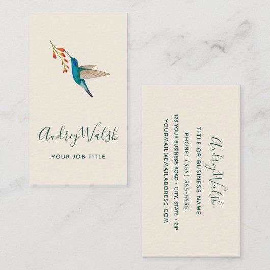 Violetar Hummingbird Visitekaartje (Voorkant / Achterkant)