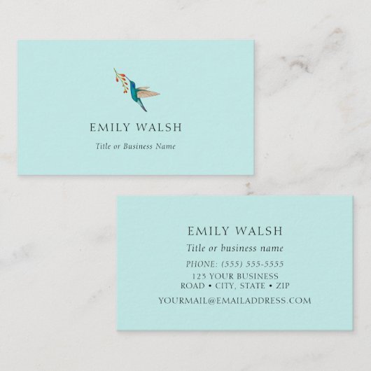 Violetar Hummingbird Visitekaartje (Voorkant / Achterkant)