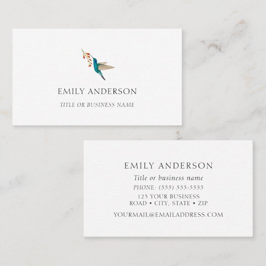 Violetar Hummingbird Visitekaartje (Voorkant / Achterkant)