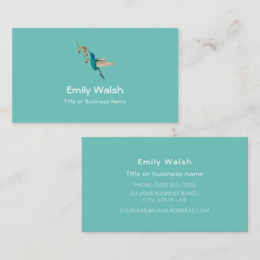 Violetar Hummingbird Visitekaartje (Voorkant / Achterkant)