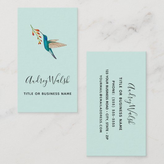 Violetar Hummingbird Visitekaartje (Voorkant / Achterkant)