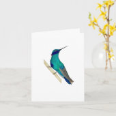 Violetar Hummingbird Wenskaart Kaart (Gele Bloem)