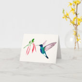 Violetar Hummingbird Wenskaart Kaart (Gele Bloem)