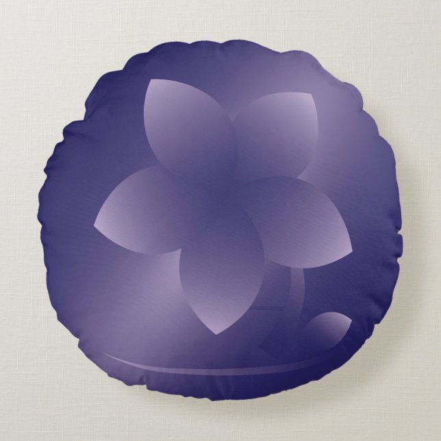 Violetbloem Rond Kussen (Voorkant)