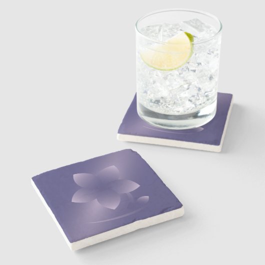 Violetbloem Stenen Onderzetter (Zijkant)