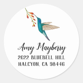 Violetear Hummingbird retouradres Klasse Ronde Sticker