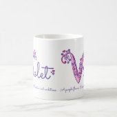 Violetnaam die decoratieve V-monogram-mok betekent Koffiemok (Center)