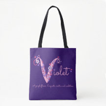 Violetnaam en betekenis V-monogram zak