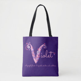 Violetnaam en betekenis V-monogram zak Tote Bag