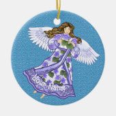 Violets Angel Keramisch Ornament (Voorkant)