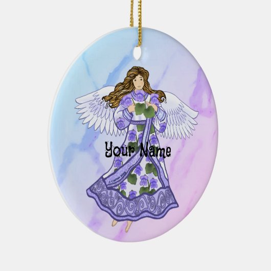 Violets Angel Keramisch Ornament (Rechts)