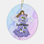 Violets Angel Keramisch Ornament (Links)