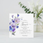 Violets Botanische Bloemen Paarse Blauwe Vrijgezel Kaart (Staand voorkant)