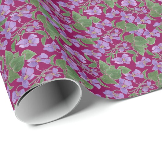  Violets Custom Wrapping Papier op Paarse (Rol Hoek)