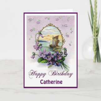 Violets en boten Verjaardag Kaart