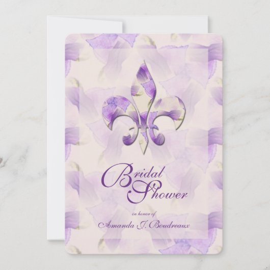 Violets en Fleur de Lis-Vrijgezellenfeest Kaart (Voorkant)