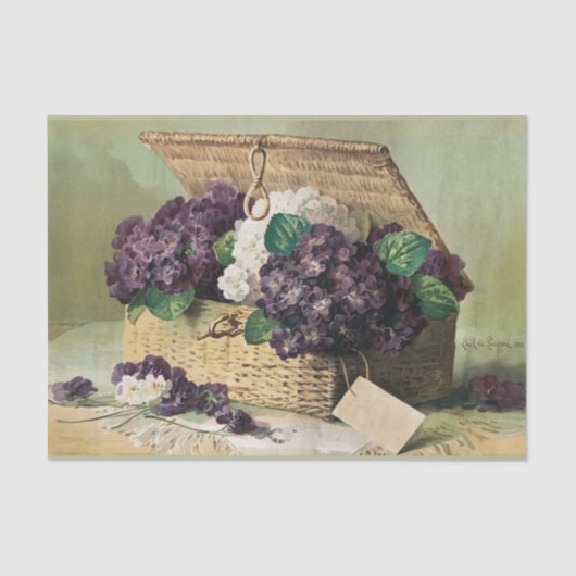 Violets en Lilacs Franse Bloemen Decoupage Tissuepapier (Voorkant)