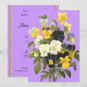 Violets en Pansy Custom Baby Douche Uitnodigingen (Voorkant / Achterkant)