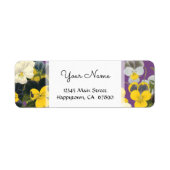 Violets en Pansy Floral Custom Adresetiketten Etiket (Voorkant)