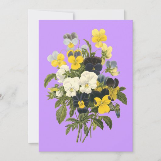 Violets en Pansy Floral Custom Party Uitnodigingen (Voorkant)