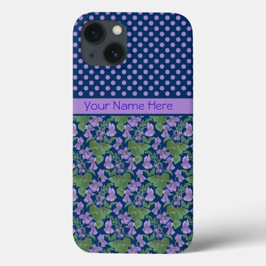 Violets en poka Dots iPhone 6 hoesje Xtreme Hoesje (Achterkant)