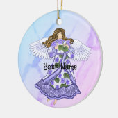 Violets Engel Keramisch Ornament (Links)