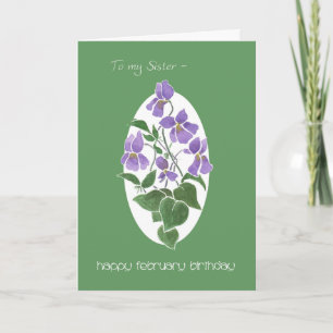 Violets, februari Kaart zuster