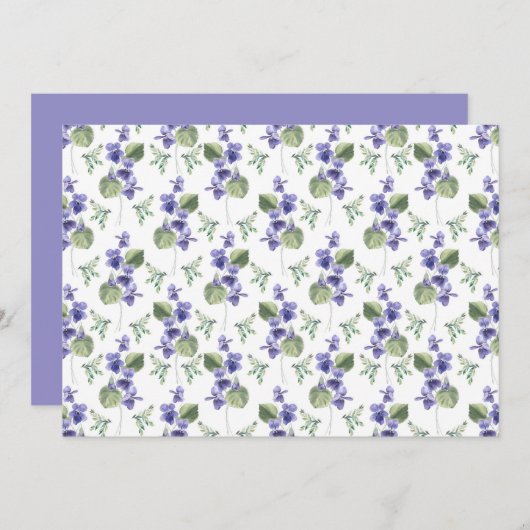 Violets Floral Botanical Note Card Notitiekaartje (Voorkant / Achterkant)