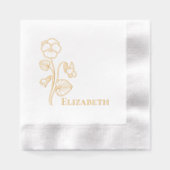 Violets Floral Outline Folie Gestempeld servetten (Voorkant)