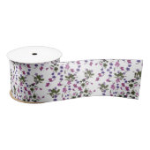 Violets Garlands Satin Ribbon 3" Satijnen Lint (Spoel)