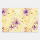 Violets Gold 50e bruiloft Jubileum Inpakpapier Vel (Voorkant)